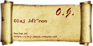 Olaj János névjegykártya